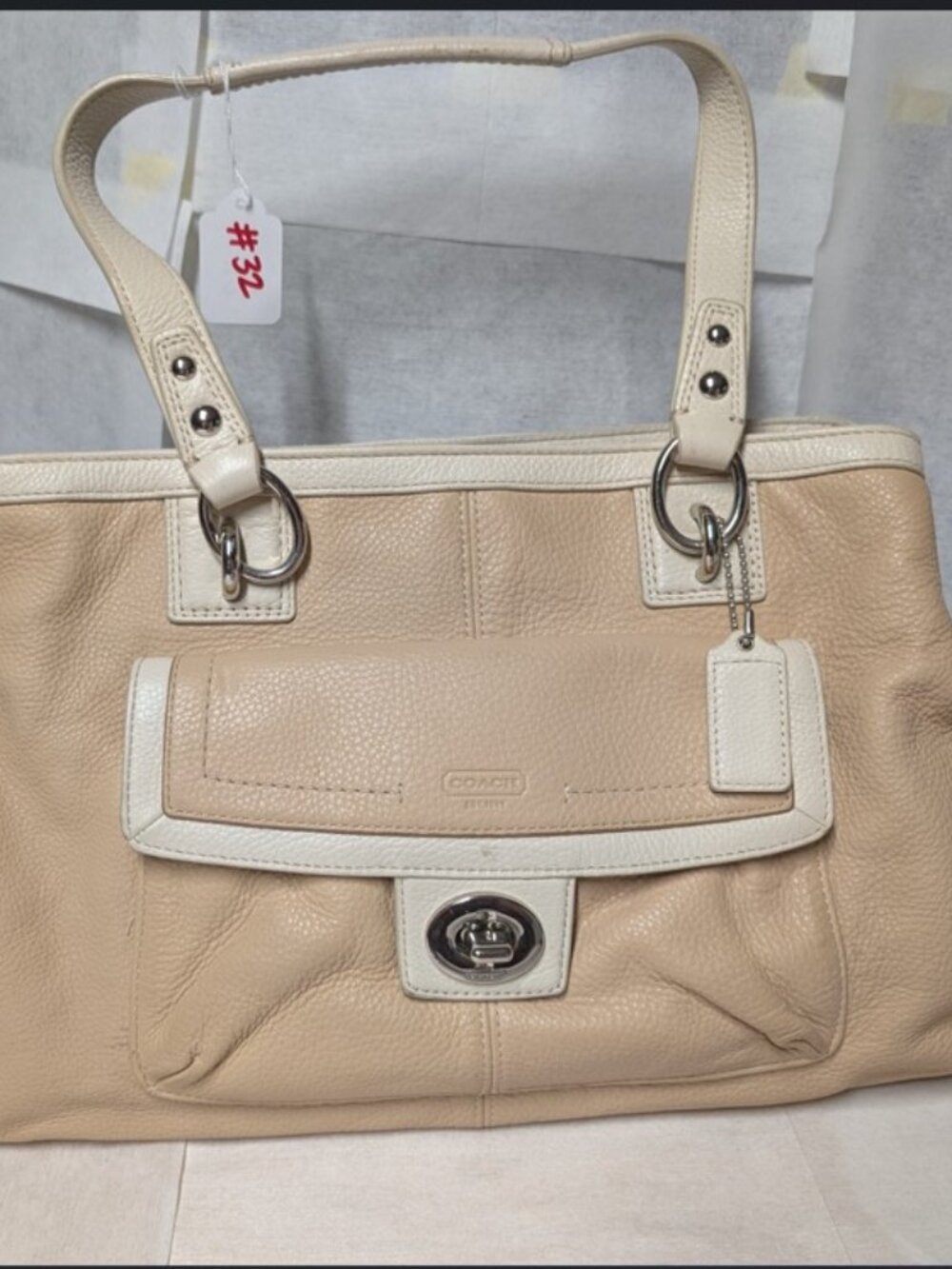 Coach Purse Leather Cream colored